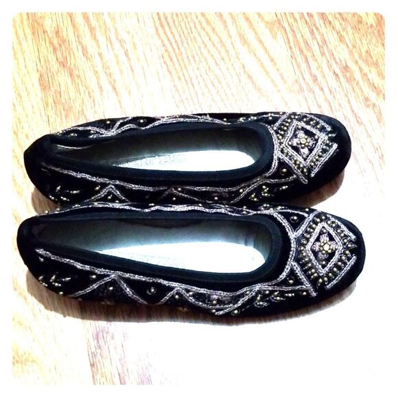 Robert Zur Embroidered Studded Flats - Picture 1 of 5